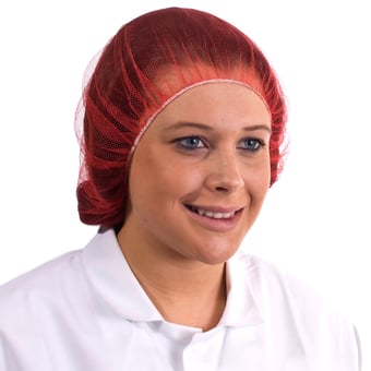 picture of Supertouch Disposable Mesh Hairnet Red - Pack of 100 - [ST-19320]