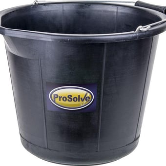 Picture of Prosolve - Builders Bucket With Metal Handle & Plastic Grip - 3 Gallon (14ltr) - Black - [PV-PVBBBLA14]