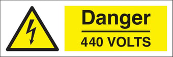picture of Danger 440 Volts Sign - 300 x 100Hmm - Rigid Plastic - [AS-WA5-RP]