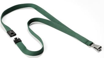 picture of Durable - Premium Textile Lanyard With Silky Soft Textile Finish - Dark Green - 15mm x 440mm - Pack of 10 - [DL-812732]