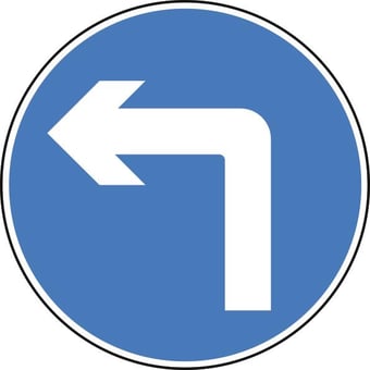 picture of Spectrum 600mm Dia. Dibond ‘Left Turn’ Road Sign - With Channel – [SCXO-CI-13057]