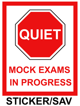 picture of Quiet Mock Exams In Progress Sign Sticker/Sav - IH-QUIET002-SAV - (LP)