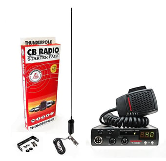 Picture of Thunderpole 12 Volt CB Radio Starter Pack - Mini Orbitor - Mirror Mount - [TP-STARTERTP4]