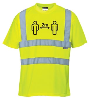 Picture of Portwest - CV78 - Social Distance Hi-Vis Yellow T-Shirt - PW-CV78YER - (DISC-W)