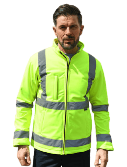 picture of Korntex Yellow Hi Vis Premium Softshell Jacket - KTX-KXSSHJG