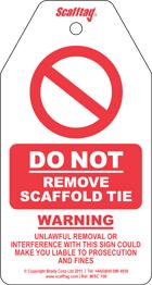 picture of Scaffold Tie WARNING Tag - Pack of 50 - [SC-MISC190]