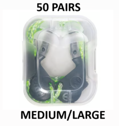 Uvex - 50 Pairs - Xact-fit Reusable Corded Earplugs With Plastic Box - Size M/L - [TU-2124018]