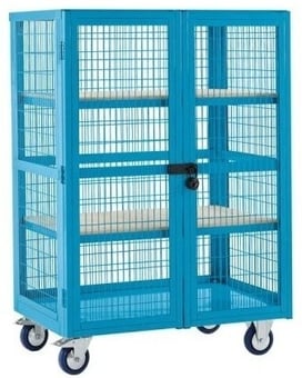 Picture of QMP Boxwell Trolley With Doors - Light Blue - Plywood - 1955H x 900W x 600D - [QM-XD199060PUXX] - (LP)