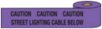 picture of Purple Tape Warning Street Lighting Cable Below - Sold Per Roll - 365 metres x 15cm - [UT-UKT05STRP]