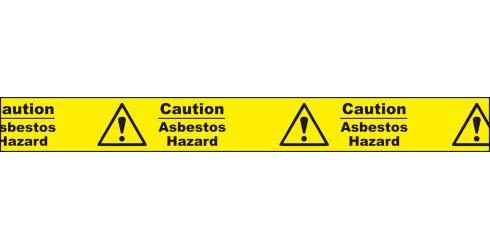 picture of 75mm x 250m ‘Caution asbestos hazard’ Non Adhesive Barrier Tape - AS-14706