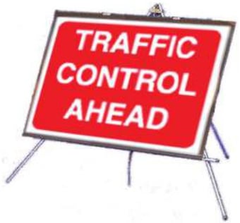 Picture of Roll-up Traffic Signs - Traffic Control Ahead - Class 1 Ref BSEN 1899-1 2001 - 1050 x 750Hmm - Reflective - Reinforced PVC - [QZ-7010.6.750.SF]