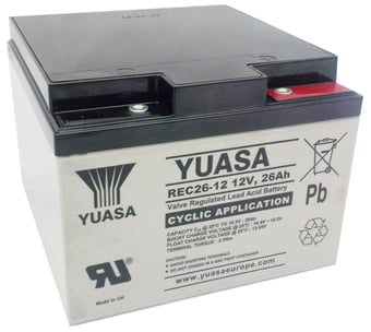 picture of Yuasa REC26-12 Sealed Lead Acid Battery - 12V 26Ah - [BRH-SLAYUAREC26-12]