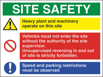 picture of Site Safety / Machinery / Vehicles / Speed & Parking Sign - 800 X 600Hmm - Duralite GRP - [AS-TUF28-DG]