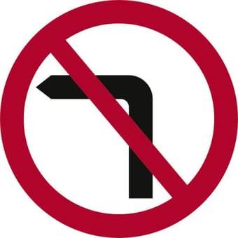 Picture of Spectrum 450mm dia. Dibond ‘No Left Turn’ Road Sign - Without Channel  - [SCXO-CI-14026-1]