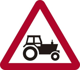 picture of Spectrum 600mm tri. Dibond Agricultural Vehicles Likely To Be In Road Ahead Road Sign - Without Channel - SCXO-CI-14717-1