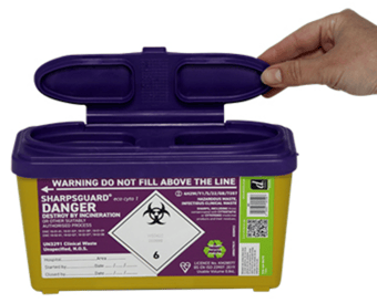 Picture of SHARPSGUARD Eco Cyto 1 Litre Sharps Bin - NHS Code FSL370 - [DH-DD677]