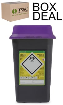 picture of Sharpsafe Recycled Sharps Bin - Purple Lid - 7L - Box Deal of 50 - [IH-VC-51125420]