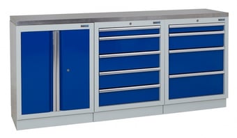 picture of BiGDUG 2041mm Wide Workbench - 5 Drawer Cabinet - 4 Drawer Cabinet - Stainless Worktop - [BDU-TGC143GBS] - (LP)