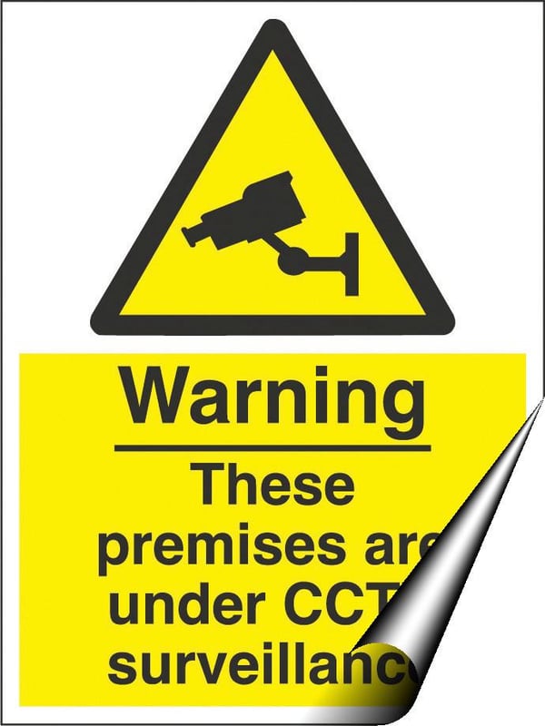 picture of Warning These Premises are under CCTV Surveillance Sign - 300 x 400Hmm - Self Adhesive Vinyl - [AS-WA100B-SAV]