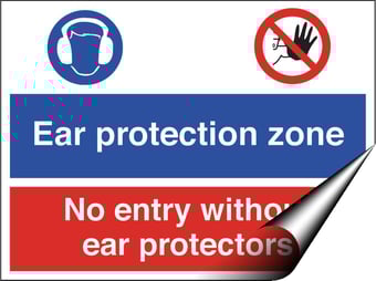picture of Ear Protection No Entry Sign - 400 X 300Hmm - Self Adhesive Vinyl - [AS-MU19A-SAV]