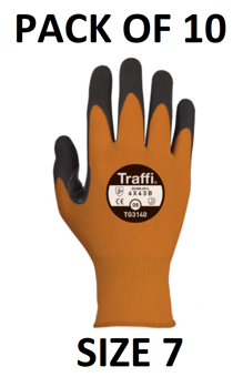 picture of TraffiGlove Morphic 3 Orange/Black Gloves - Size 7 - Pack of 10 - TS-TG3140-7X10 - (AMZPK2)