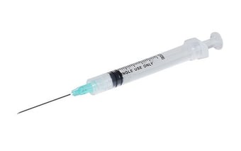 Picture of Luer Lock SAFETY Syringe with Exchangeable Needle - 10ml - Supplied With 21g x 1.1/2" Needle - Pack of 100 - [CM-160072IM]