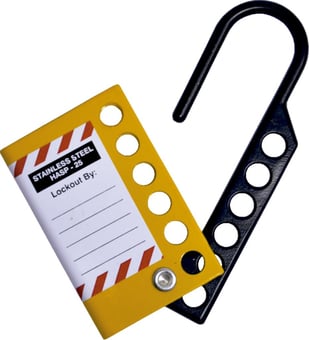 picture of Spectrum 25mm Stainless Steel Lockout Hasp - (Black & Yellow) - SCXO-CI-LOK129