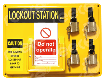 picture of Reece LSE103 4 Hook + Tag Pocket Lockout Station - Fully Stocked - [RS-LSE103FS] - (LP)