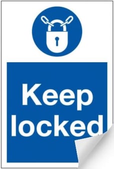 picture of Keep Locked Sign - 200 x 300Hmm - Self Adhesive Vinyl - [AS-MA27-SAV]