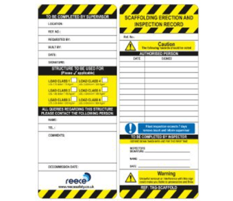 Picture of Reece Scaffolding Standard Inspection Inserts - Pack of 50 - [RS-TAG-SCAFFOLD-50] - (LP)