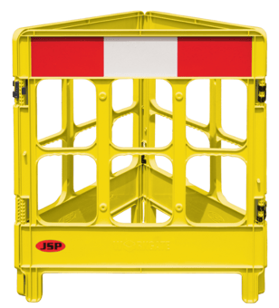 Picture of JSP - Workgate 3 Gate with Reflectives - Yellow - Fully Reflective Panel Meeting EN12899-1 Requirements - JS-KBB023-000-200