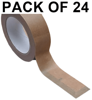 picture of Slingsby Self Adhesive Kraft Tape - 50mm x 50m - Pack of 24 - [SLB-421045] - (LP)