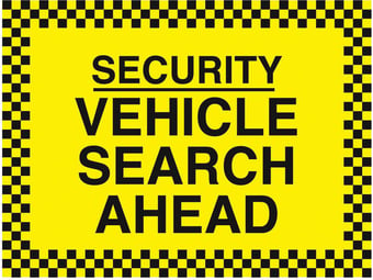 Picture of Security Vehicle Search Ahead Sign - 400 x 300Hmm - Rigid Plastic - [AS-SEC6-RP]