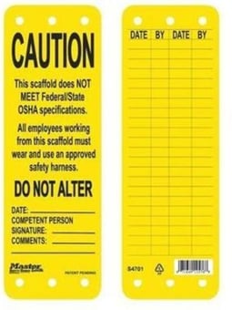 picture of Xtreme Tough Yellow – Caution Scaffolding Tag - [MA-S4701] - (DISC-W)