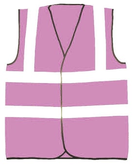 picture of Hi-Vis Waistcoat - Dark Pink - Polyester Fabric - Velcro Fastening - BI-149