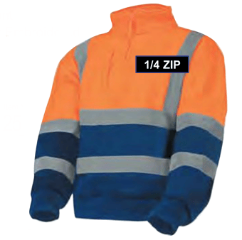 Picture of Orange & Blue Sweatshirt with Stand Up Collar - 1/4 Length Zip - 280g - BI-251