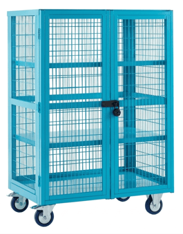 Picture of QMP Boxwell Trolley With Doors - Light Blue - Steel - 1355H x 900W x 600D - [QM-XD139060MUXX] - (LP)