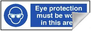 picture of Eye Protection Sign LARGE - 600 x 200Hmm - Self Adhesive Vinyl - [AS-MA76-SAV] 