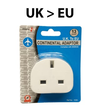 picture of Power Plus - UK 3 Pin to Continental Europe 2 Pin Travel Adaptor Plug - [PU-1035]