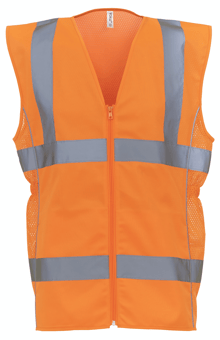 picture of YOKO Hi-Vis Orange Ladies Executive Waistcoat - EN 20471:2013 Class 2 ANSI/ISEA 107-2015 - YO-HVW180-ORG