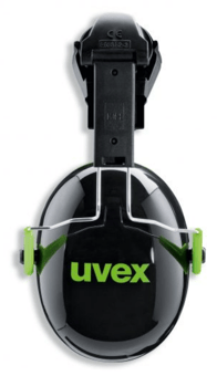 Picture of UVEX K1H Helmet 27dB Black/Green Earmuffs - [TU-2600201]