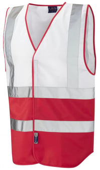 Picture of Pilton - Dual Colour Reflective Waistcoat - White/Red - Non EN471 - LE-W05-WH/RD - (DISC-R)