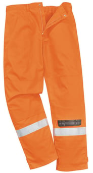 picture of Portwest Bizflame Plus Orange Hi Vis Trouser - Flame Resistance 350g - PW-FR26ORR