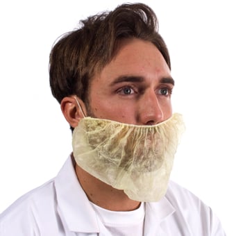 picture of Supertouch Non-Woven Beard Mask Yellow - Pack of 100 - [ST-15240]