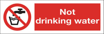 picture of Not Drinking Water Sign LARGE - 600 X 200Hmm - Rigid Plastic - [AS-PR96-RP]