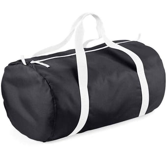 picture of Bag Base - Packaway Barrel Bag - Black/White - Capacity 32 Litres - 50cm x 30cm x 26cm - [BT-BG150-BLWH]