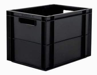 picture of BiGDUG Essentials Recycled Euro Stacking Box - 290h x 300w x 400d mm - 34L - Black - [BDU-BDEC2934RBK]