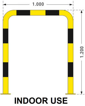 picture of BLACK BULL Protection Guard - Indoor Use - (H)1200 x (W)1000mm - Yellow/Black - [MV-195.17.903]