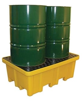 picture of Ecospill Polyethylene 2 Drum Spill Pallet Four Way Entry - Drum Not Included - [EC-P3201290FW]