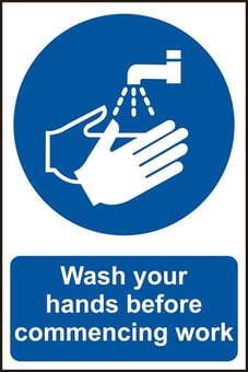 picture of Spectrum Wash your hands before commencing work – PVC 200 x 300mm - SCXO- CI-0405